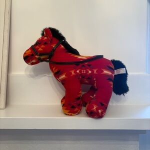 Pendleton Red Patterned Plush Horse with Black Mane